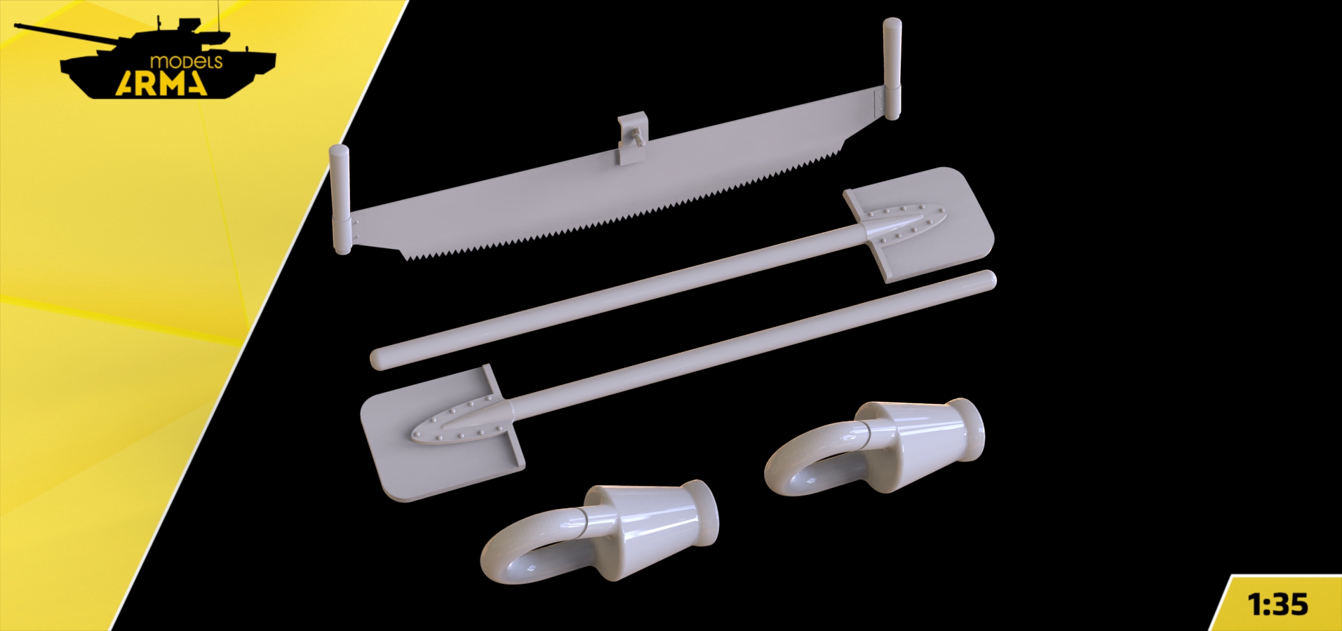 AM36013 Набор шанцевого инструмента для 2С4 "Тюльпан"  (Не для свободной продажи) Arma Models