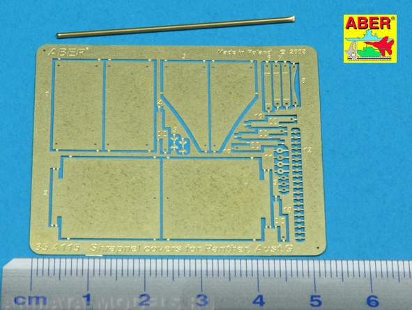 ABR-35-A115  Дополнения для  Aditional shrapnel covers for Panther Ausf.G для All Panther G models 1/35 ABR-35-A115  Дополнения для  Aditional shrapnel covers for Panther Ausf.G для All Panther G models 1/35