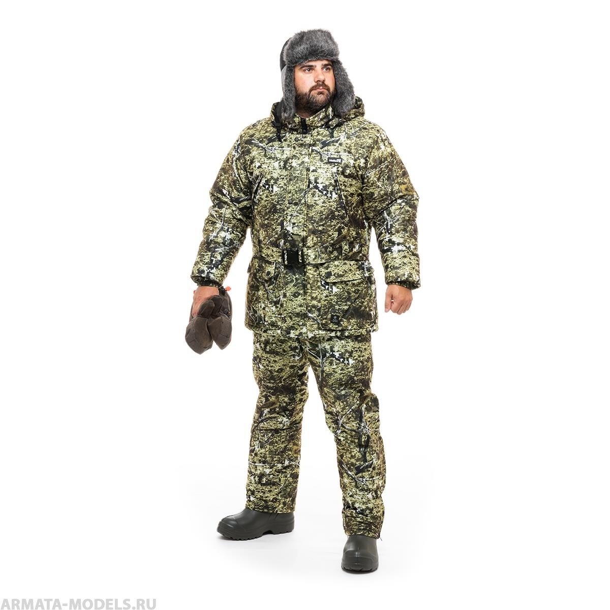Костюм охотника зимний Сентелек Комфорт, цв.Лес-Пиксель, Алова р.60-62 Helios