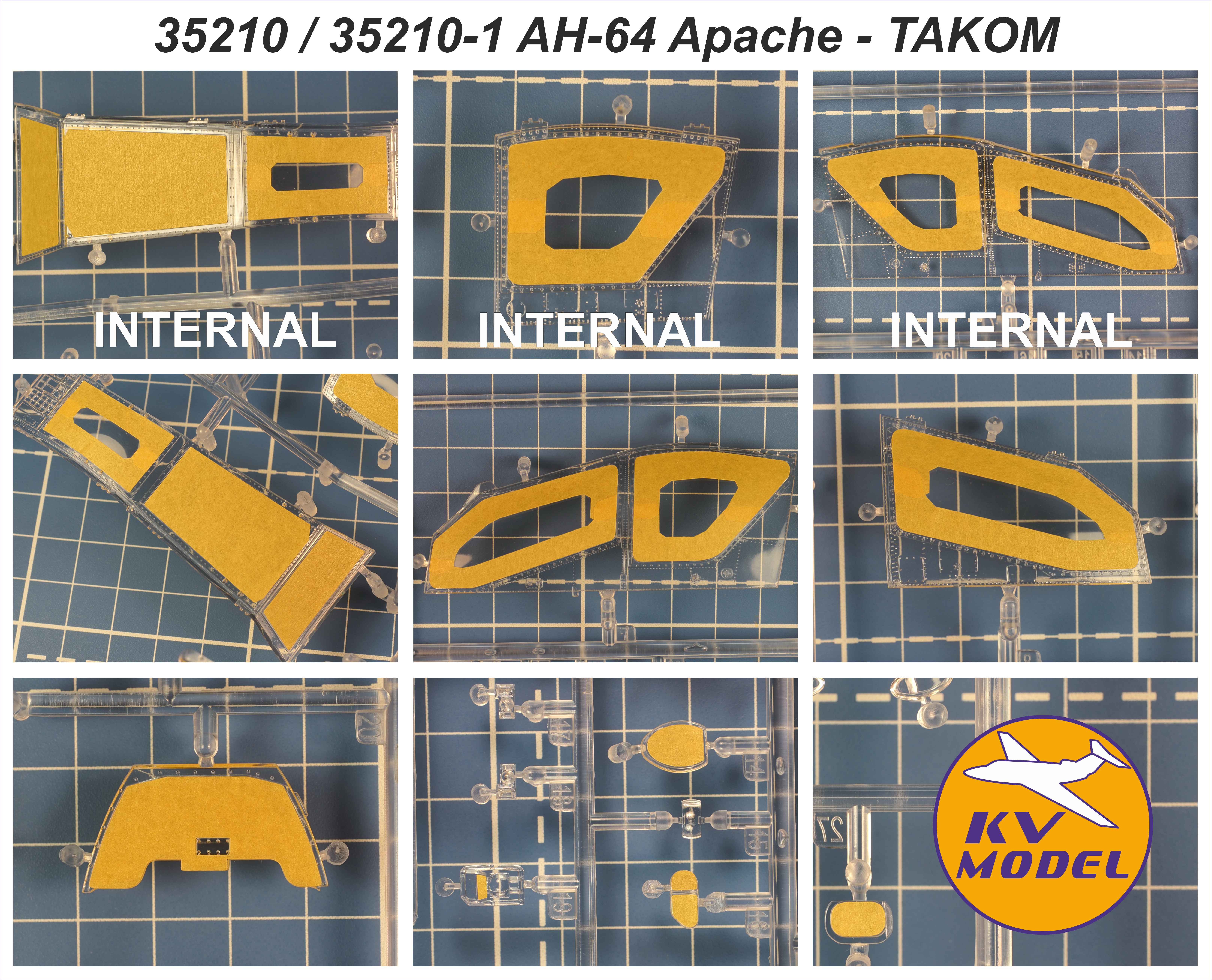 35210KV Окрасочная маска AH-64 D / DI / E / AH Mk. 1 Apache (Takom #2601, #2602, #2603, #2604, #2605, #2606, #2607, #2608)