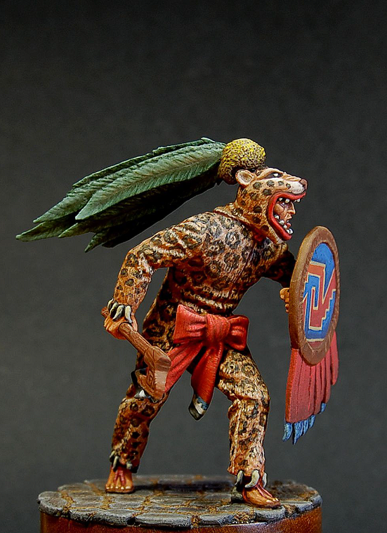 CHM-54059. Ацтекский воин - 'Ягуар', XIV-XVI века. 54 мм. Материал – смола. Chronos Miniatures CHM-54059. Ацтекский воин - 'Ягуар', XIV-XVI века. 54 мм. Материал – смола. Chronos Miniatures