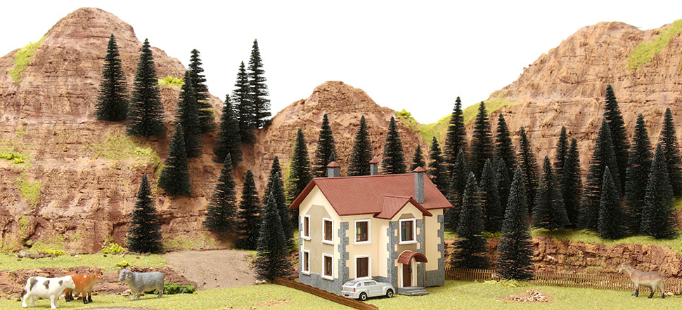 011ee016 Набор хвойных деревьев 10 шт. h=10-15см.