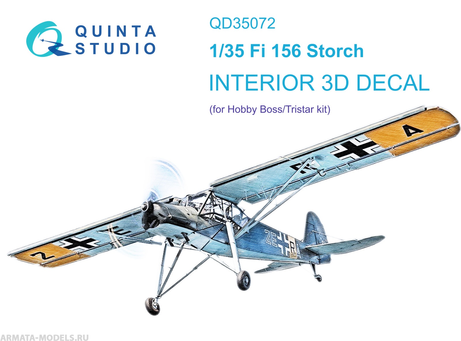 QD35072 3D Декаль интерьера кабины Fi 156C (Hobby Boss (ex-Tristar))