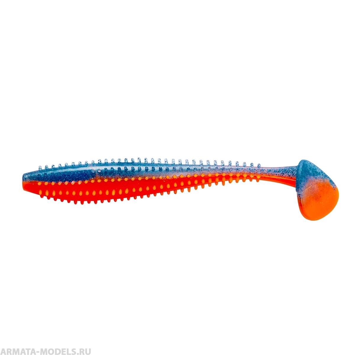 Виброхвост Shaggy 5,12"/13 см Star Blue & Orange 5шт. (HS-18-044) Helios Виброхвост Shaggy 5,12"/13 см Star Blue & Orange 5шт. (HS-18-044) Helios