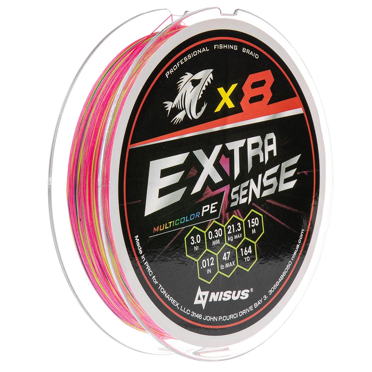 Шнур Extrasense X8 PE Multicolor 150m 3/47LB 0.30mm (N-ES-X8-3/47LB) NISUS