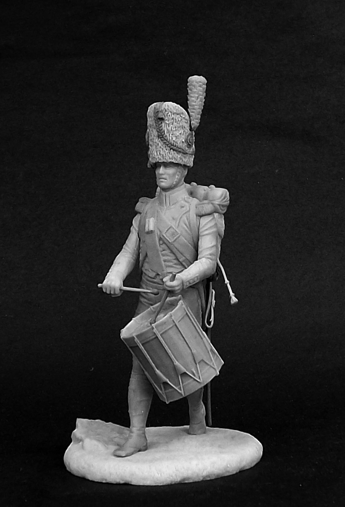 CHM-54187. Барабанщик драгунских полков, Франция 1804-07 гг. (2 варианта голов). 54 мм. Материал - смола. Chronos Miniatures