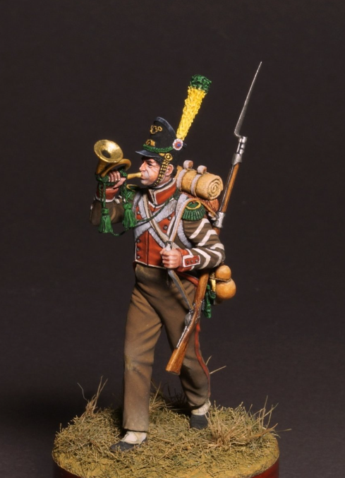 CHM-54215(M). Корнет вольтижеров пехотных полков Португальского легиона, 1809-14 гг.  54 мм. Материал - белый металл. Chronos Miniatures