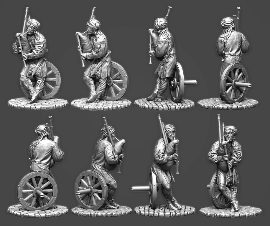 CHM-75024. Европейский крестьянен с волынкой, 16 век. 74 мм. Материал - смола. Chronos Miniatures CHM-75024. Европейский крестьянен с волынкой, 16 век. 74 мм. Материал - смола. Chronos Miniatures