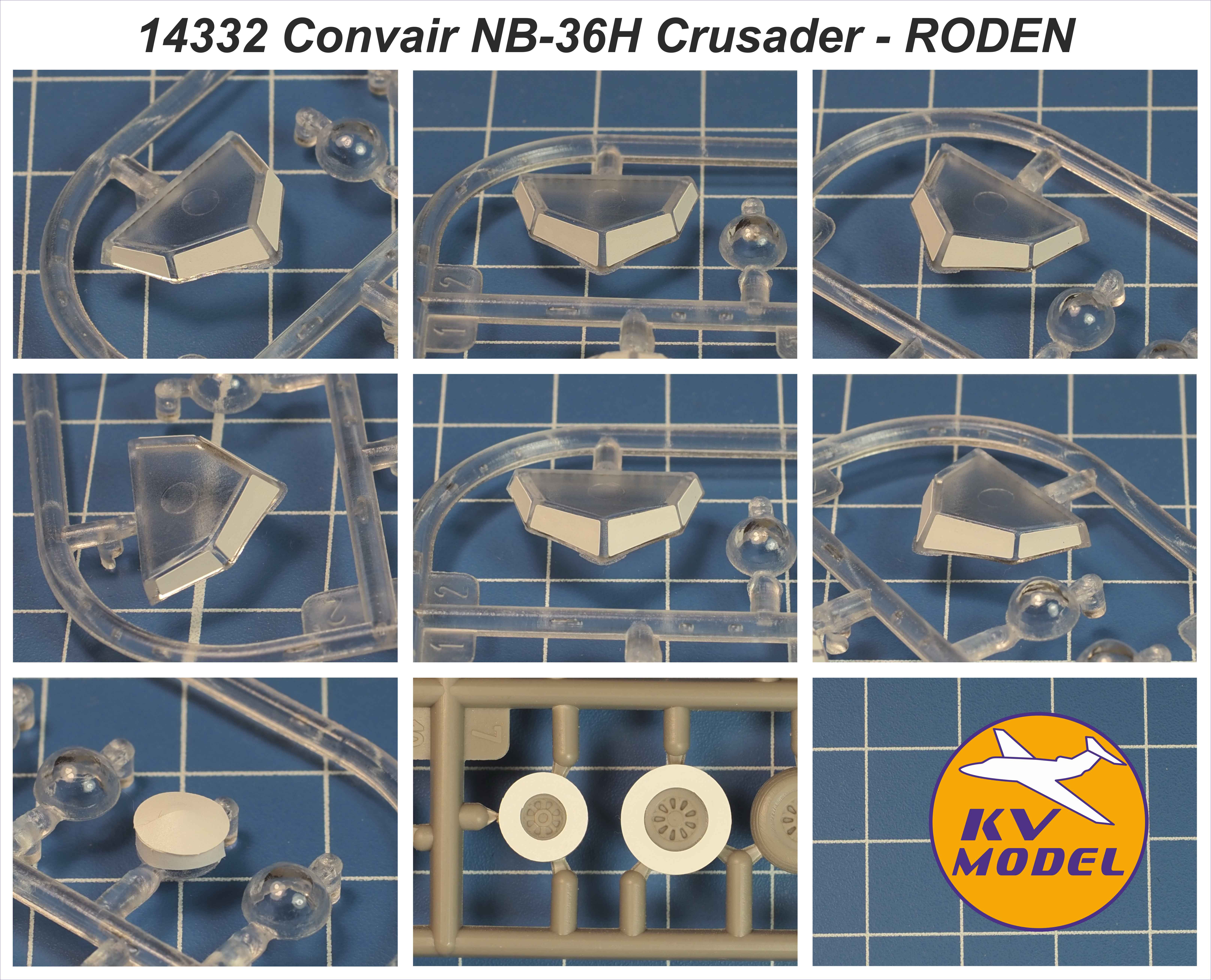 14332KV Окрасочная маска Convair NB-36H Crusader (RODEN #348) + маски на диски и колеса