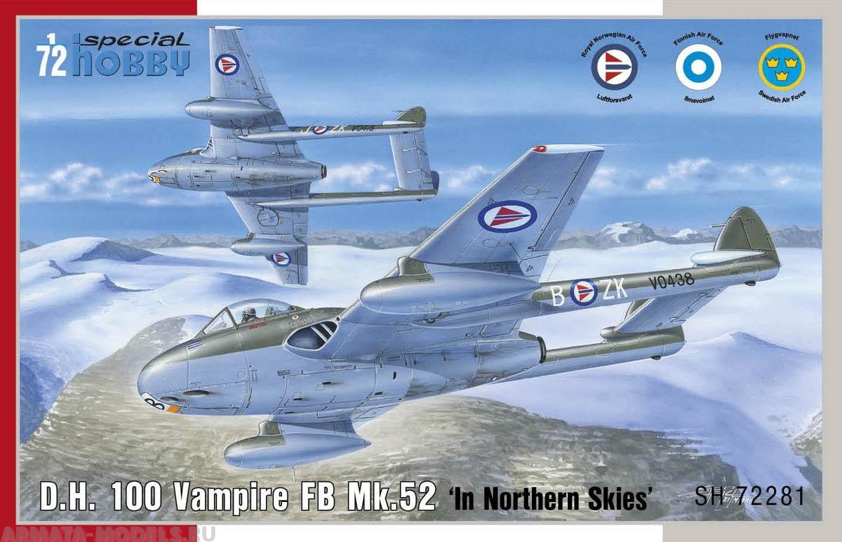 SH72281 DH 100 Vampire FB Mk.52 In Nortrhern Skies Special Hobby SH72281 DH 100 Vampire FB Mk.52 In Nortrhern Skies Special Hobby