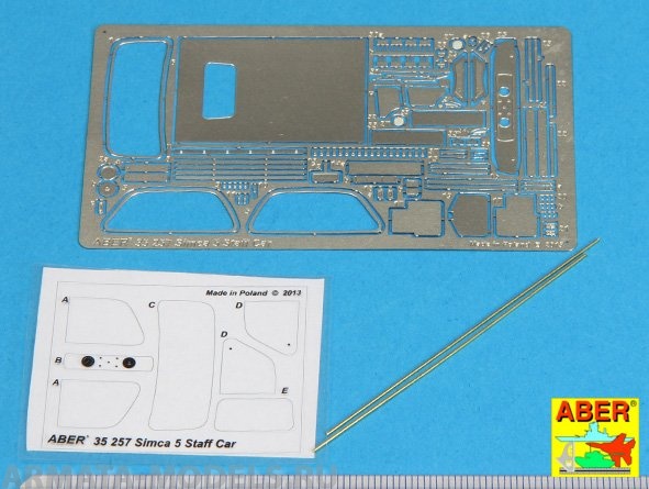 ABR-35 257  Дополнения для  Simca 5 Staff Car для Tamiya 1/35 ABR-35 257  Дополнения для  Simca 5 Staff Car для Tamiya 1/35