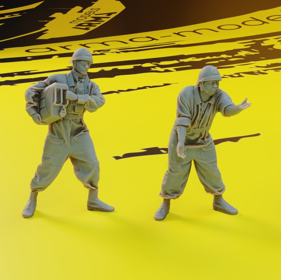 AM36042 Экипаж AMX ELC BIS за работой 2 фигуры (Не для свободной продажи) Arma Models