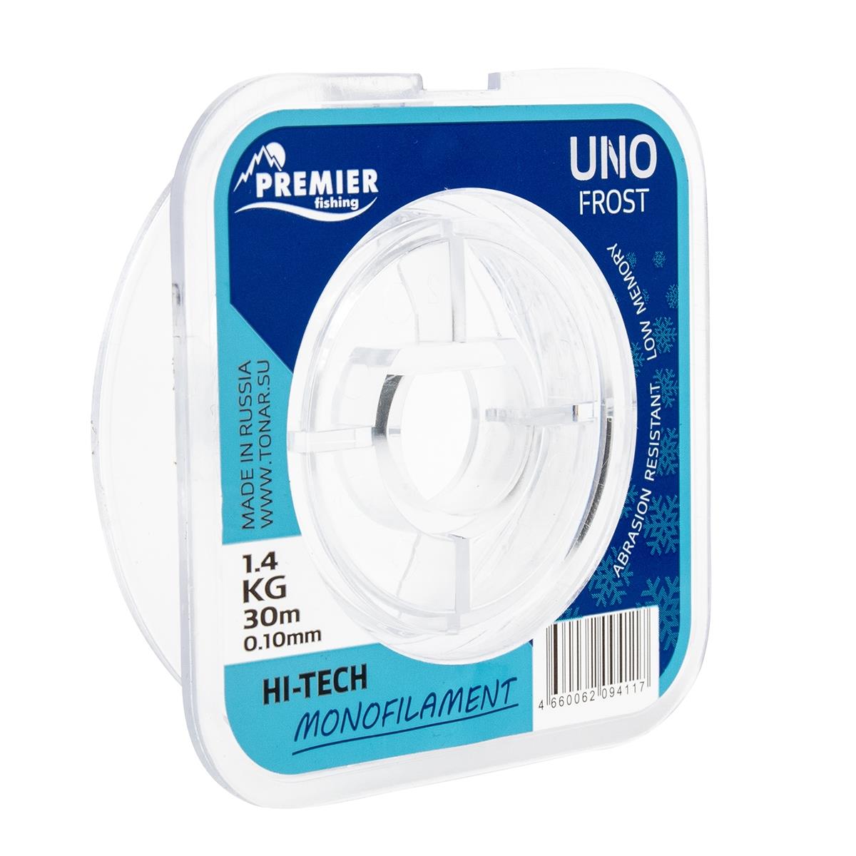 Леска UNO FROST 0,10mm/30m Clear Nylon PREMIER fishing (PR-UF-T-010-30)( цена указана за упаковку, в количестве 5шт.)