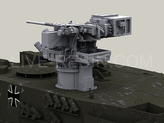 LRE35241 Дистанционно управляемая оружейная станция FLW 200 Eernbedienbare Waffenstation с пулемётом M2  .50 Caliber и оптическая система LAZ 400L на высокой базе