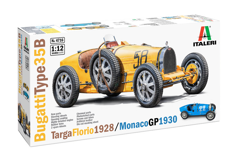 4716ИТ Автомобиль Bugatti TYPE 35B TARGA FLORIO 29 MONACO GP 30 Italeri