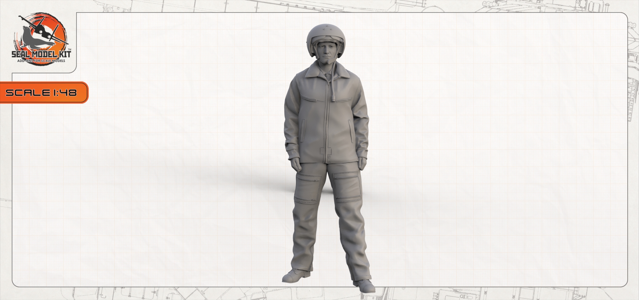smk48067 Российский вертолетчик рядом с Ка-50 Seal Model Kit smk48067 Российский вертолетчик рядом с Ка-50 Seal Model Kit
