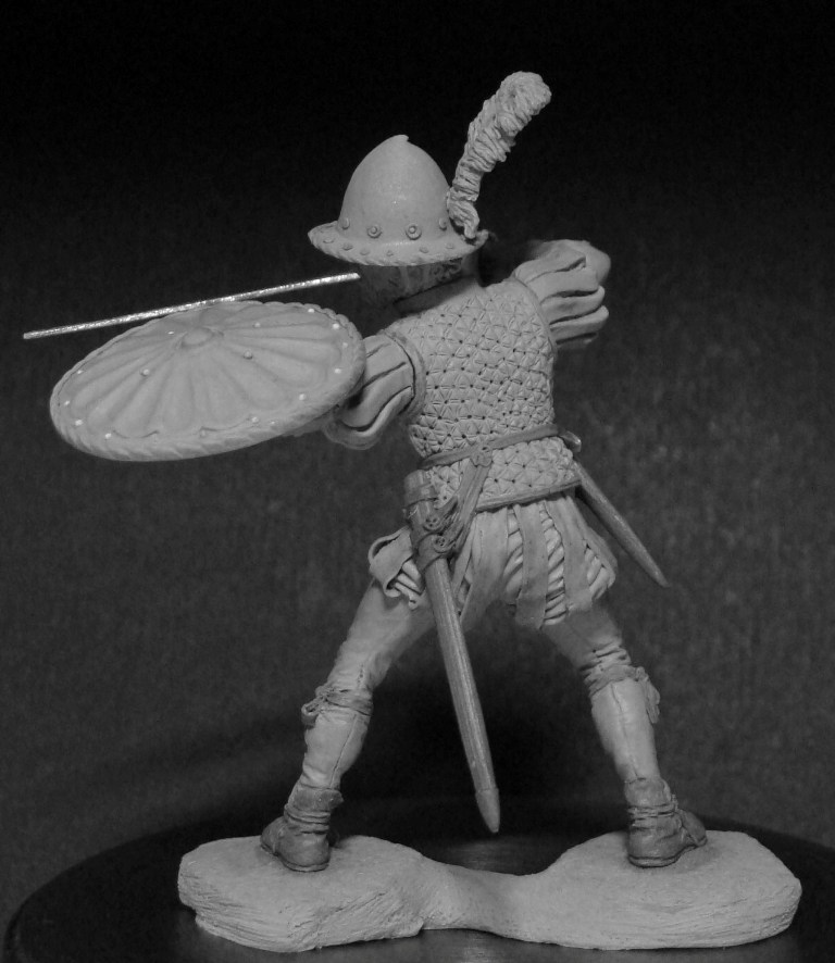 CHM-54270. Испанский пехотинец (рондашьер), 1520-25 гг. 54 мм. Материал - смола. Chronos Miniatures