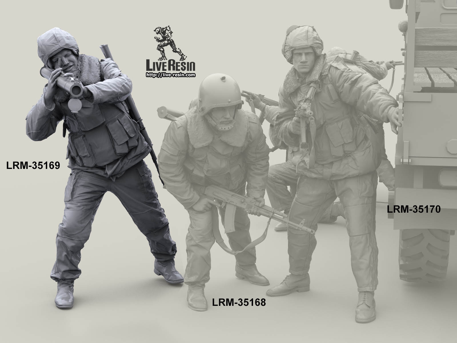 LRM35169 Военнослужащий ВВ, ведет огонь из РПГ-18 Live Resin