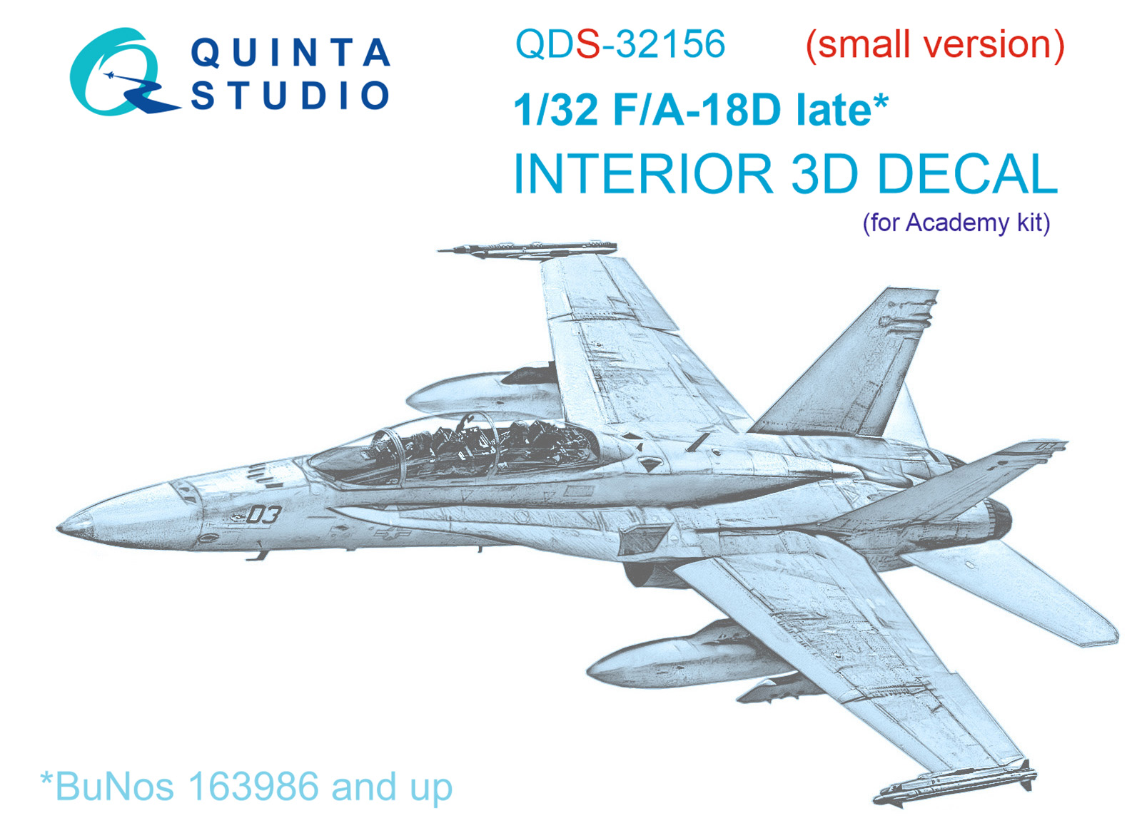 QDS-32156 3D Декаль интерьера кабины F/A-18D late (Academy) (малая версия)