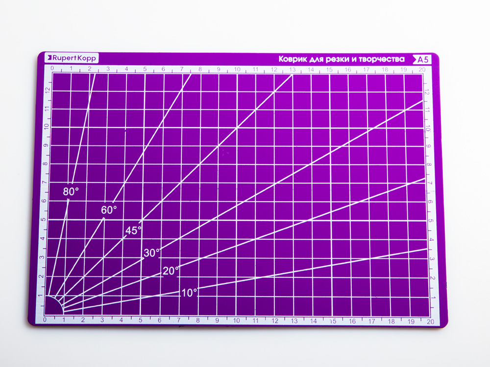 100142RK Коврик для резки А5, 3 слоя, фиолетовый, кошечки собачки_2