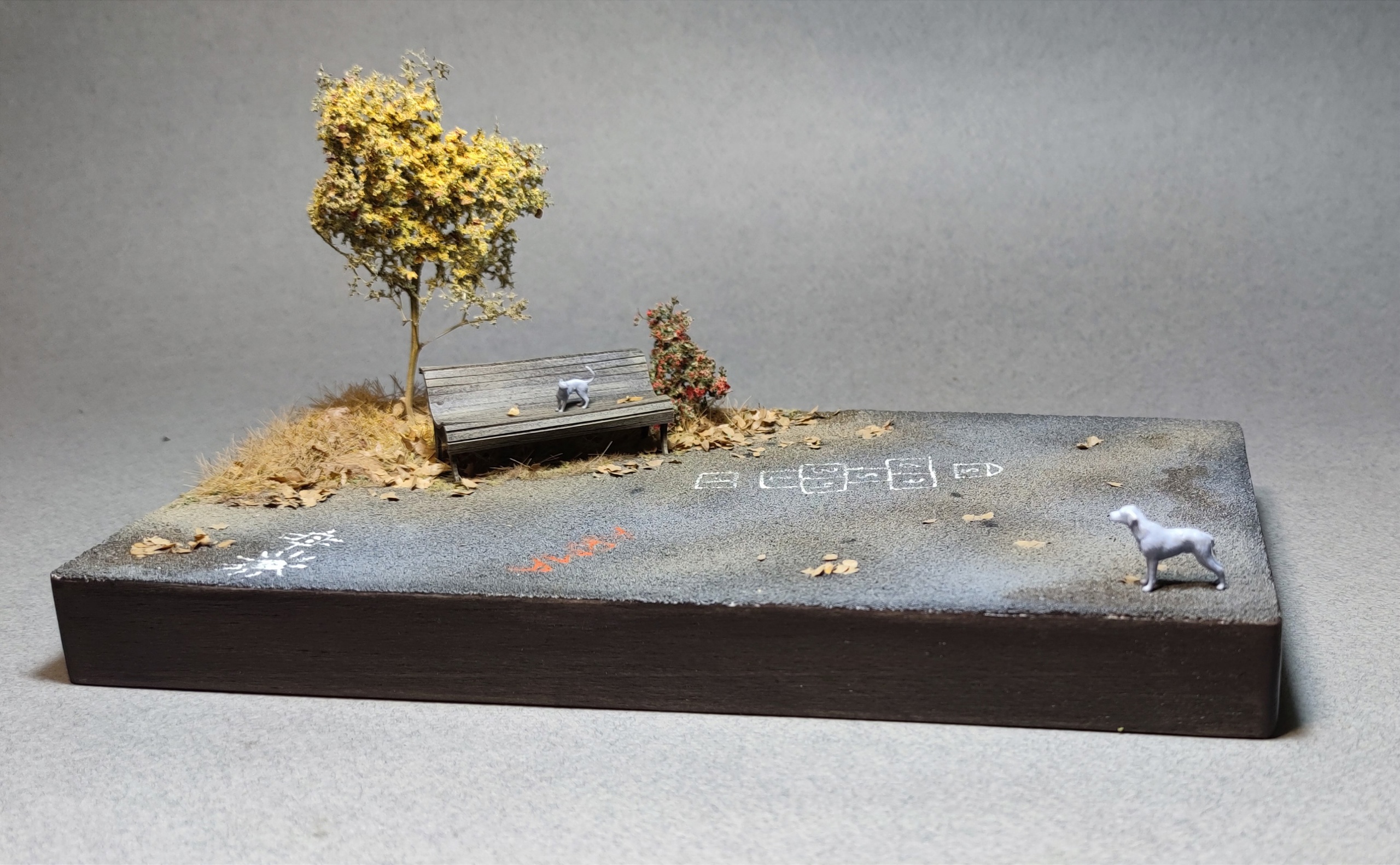 AM35693 Подставка авторская quot;Осеньquot; Размер 15*25 Котик и пёсик в комплекте 