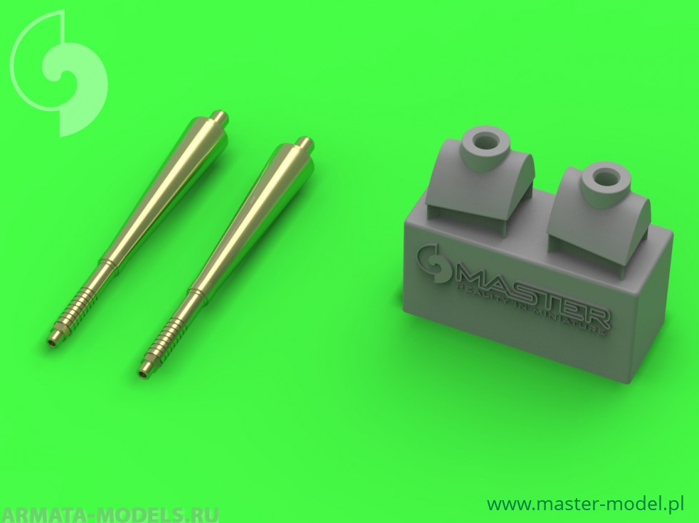 AM-48-110 Hispano авиационная пушка 20мм с пламегасителем для Spitfire Vb (Airfix)