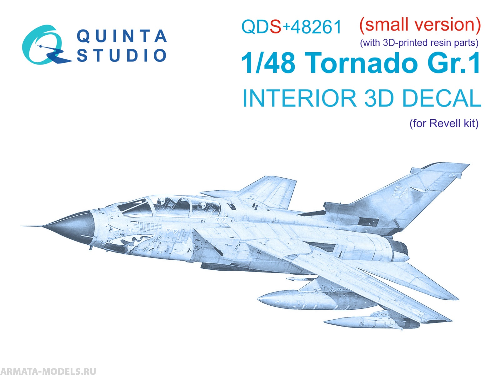 QDS+48261 3D Декаль интерьера кабины Tornado GR.1 (Revell) (малая версия) (с 3D-печатными деталями)
