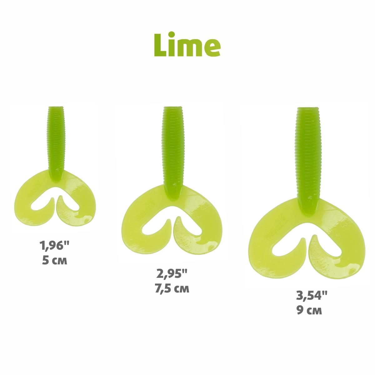 Твистер Credo Double Tail 1,96"/5 см Lime 10шт. (HS-27-008) Helios Твистер Credo Double Tail 1,96"/5 см Lime 10шт. (HS-27-008) Helios