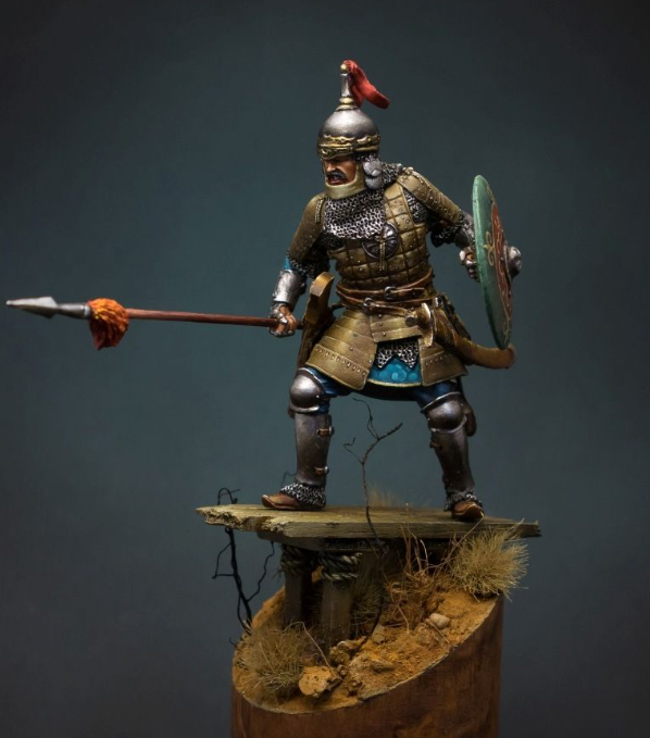 CHM-54047. Татаро-монгольский воин с копьем, 14 век. 54 мм. Материал - смола. Chronos Miniatures CHM-54047. Татаро-монгольский воин с копьем, 14 век. 54 мм. Материал - смола. Chronos Miniatures