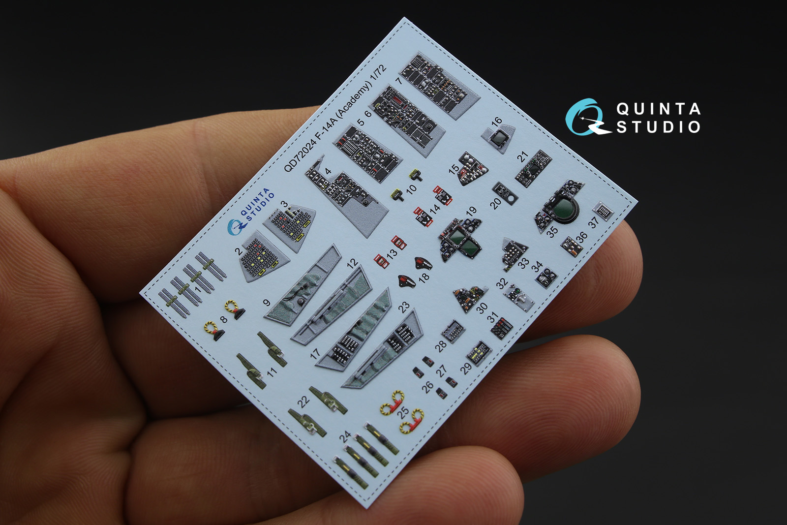 QD72024 3D Декаль интерьера кабины F-14A (для модели Academy)