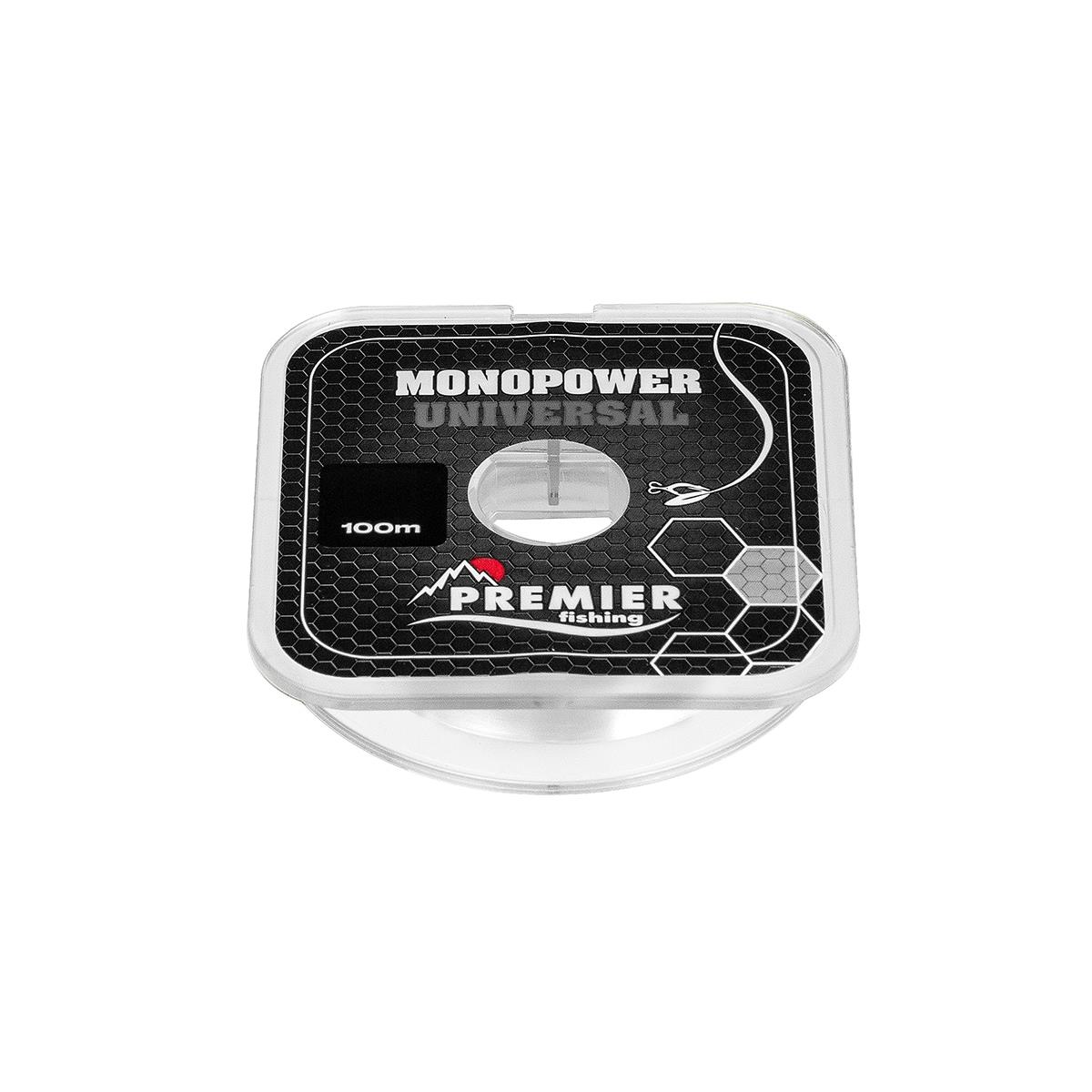 Леска MONOPOWER UNIVERSAL 0,20mm/100m Clear Nylon (PR-MU-T-020-100) Premier Fishing( цена указана за упаковку, в количестве 10шт.)