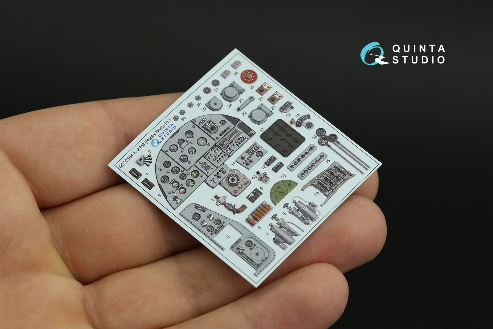 QD32154 3D Декаль интерьера кабины Ил-2М3 (Hobby Boss)