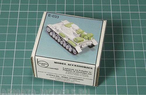 E-033 Дополнения для моделей Panzerkampfwagen IV (All Versions) Stowage Set. Set contains nine resin elements in 1/35 scale.