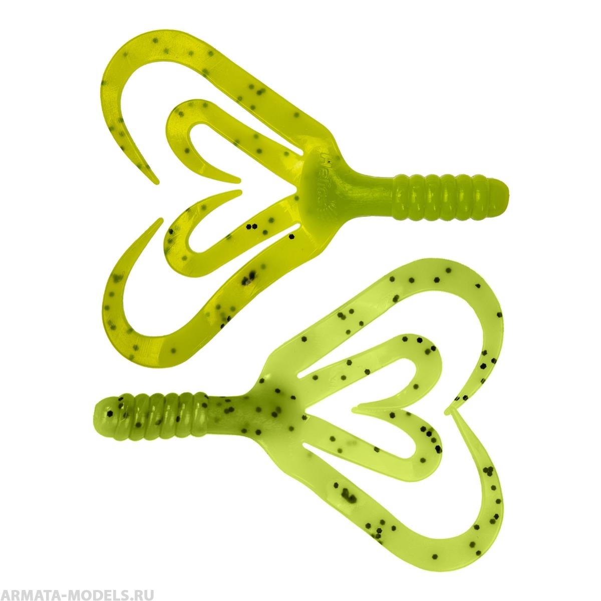 Твистер несъедоб. Credo Four tail 3,35''/8,5 см Pepper Lime 100шт. (HS-20-009-N) Helios( цена указана за упаковку, в количестве 100шт.)