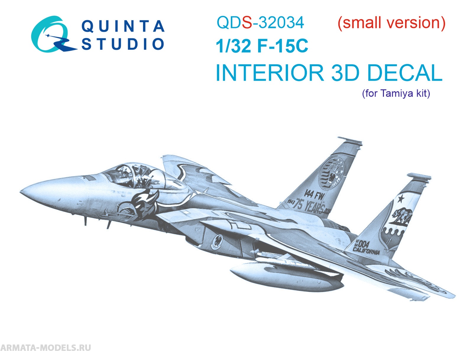QDS-32034 3D Декаль интерьера кабины F-15C (Tamiya) (малая версия)