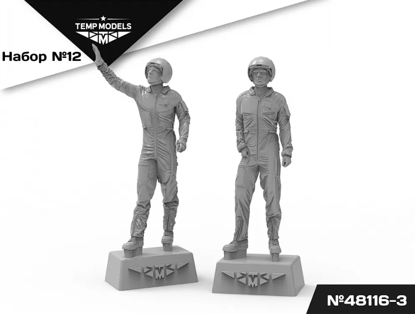 48116-3TMP ПИЛОТЫ ВКС РФ (ППК-3, ЗШ-7) (SVO). Набор No. 12-3 1/48 Temp Models