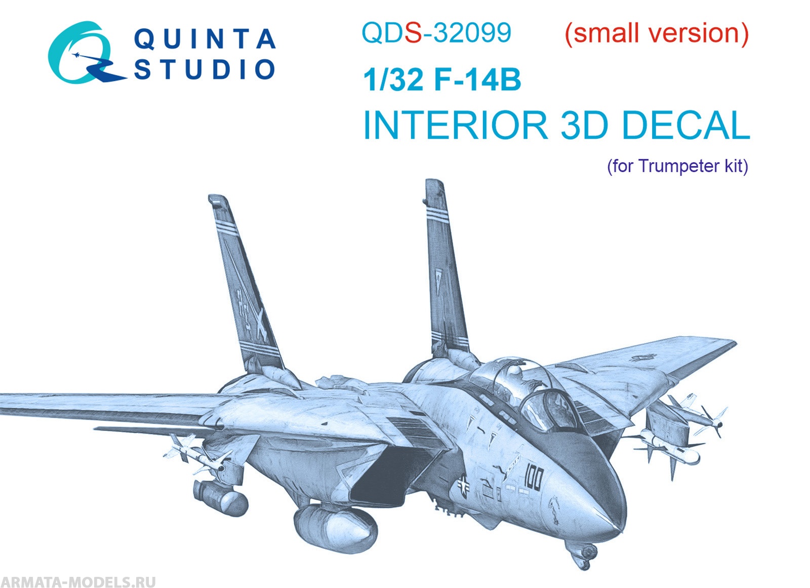QDS-32099 3D Декаль интерьера кабины F-14B (Trumpeter) (Малая версия)