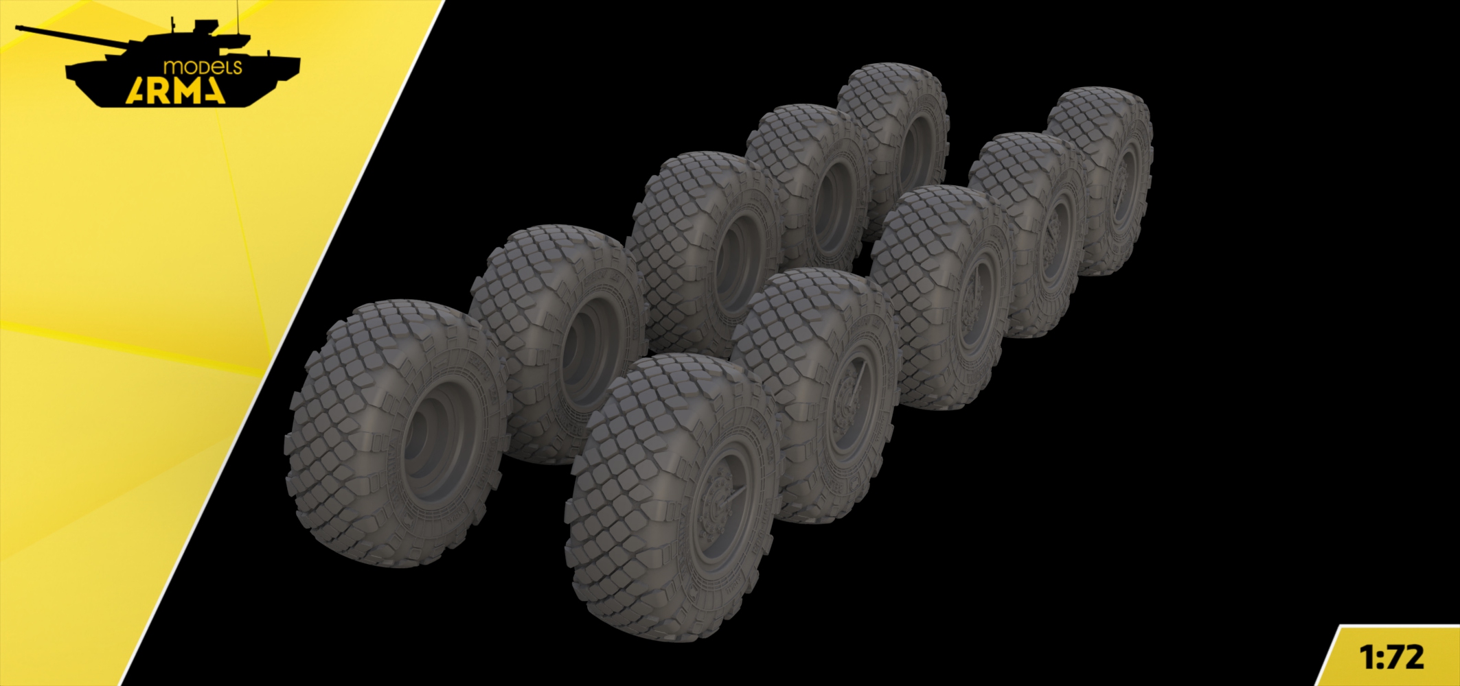 AM72460 Высокодетализированные колеса под нагрузкой c-500 Arma Models
