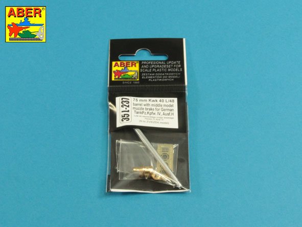 ABR-35-L-237  Дополнения для  75mm KwK40L/48 barrel with middle model muzzle brake for Germ.Pz.Kpfw.VI, Ausf.H  для Zvezda 1/35 ABR-35-L-237  Дополнения для  75mm KwK40L/48 barrel with middle model muzzle brake for Germ.Pz.Kpfw.VI, Ausf.H  для Zvezda 1/35