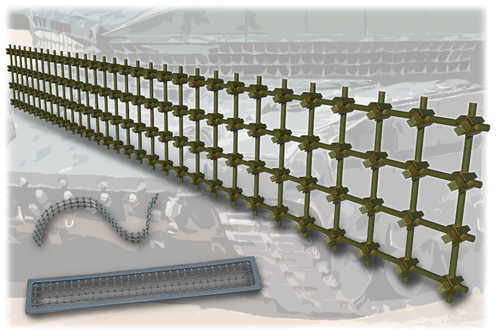 35280MIN Противокумулятивная сетка- экран 4шт (7,1мХ9,5мм) Т-72Б3М,Т-90М, Т-80БВМ и т,д,