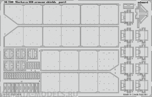 36280ED Merkava IID armour shields (for Academy kit) 1/35 36280ED Merkava IID armour shields (for Academy kit) 1/35