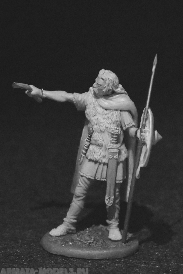 CHM-54278(M). Франкский воин, 5-6 века н.э.54 мм. Материал - белый металл. Chronos Miniatures CHM-54278(M). Франкский воин, 5-6 века н.э.54 мм. Материал - белый металл. Chronos Miniatures