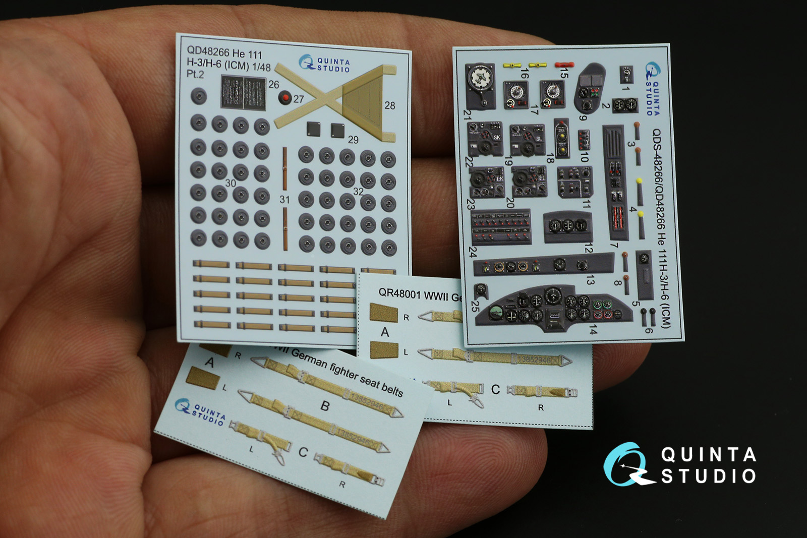 QD48266 3D Декаль интерьера кабины He 111H-3/H-6 (ICM)