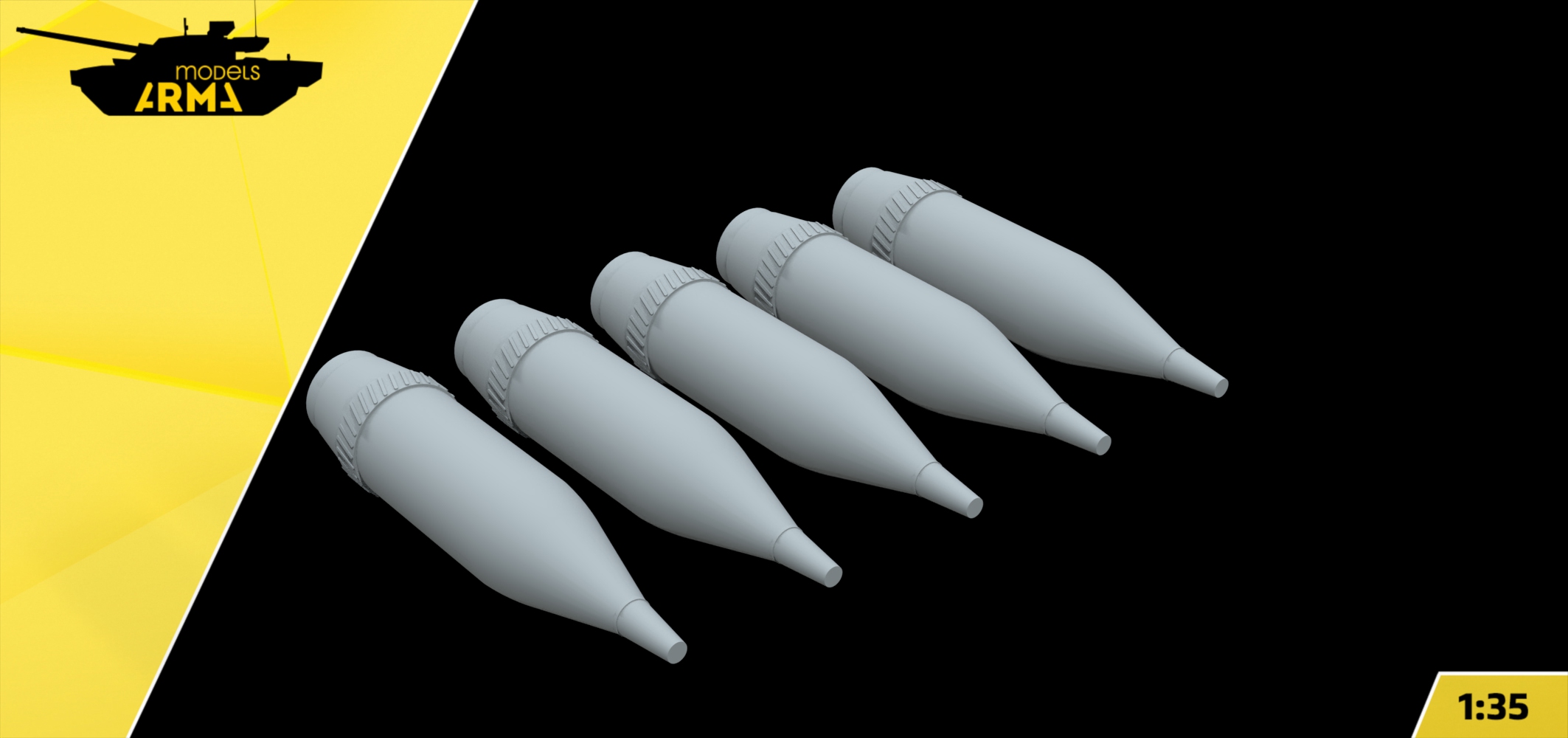 AM36124 Снаряды 3ОФ-50 (5 шт) (Не для свободной продажи) Arma Models