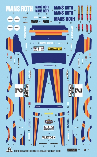 3650ИТ Автомобиль FORD ESCORT RS1800 Mk.II Lombard RAC Rally Italeri