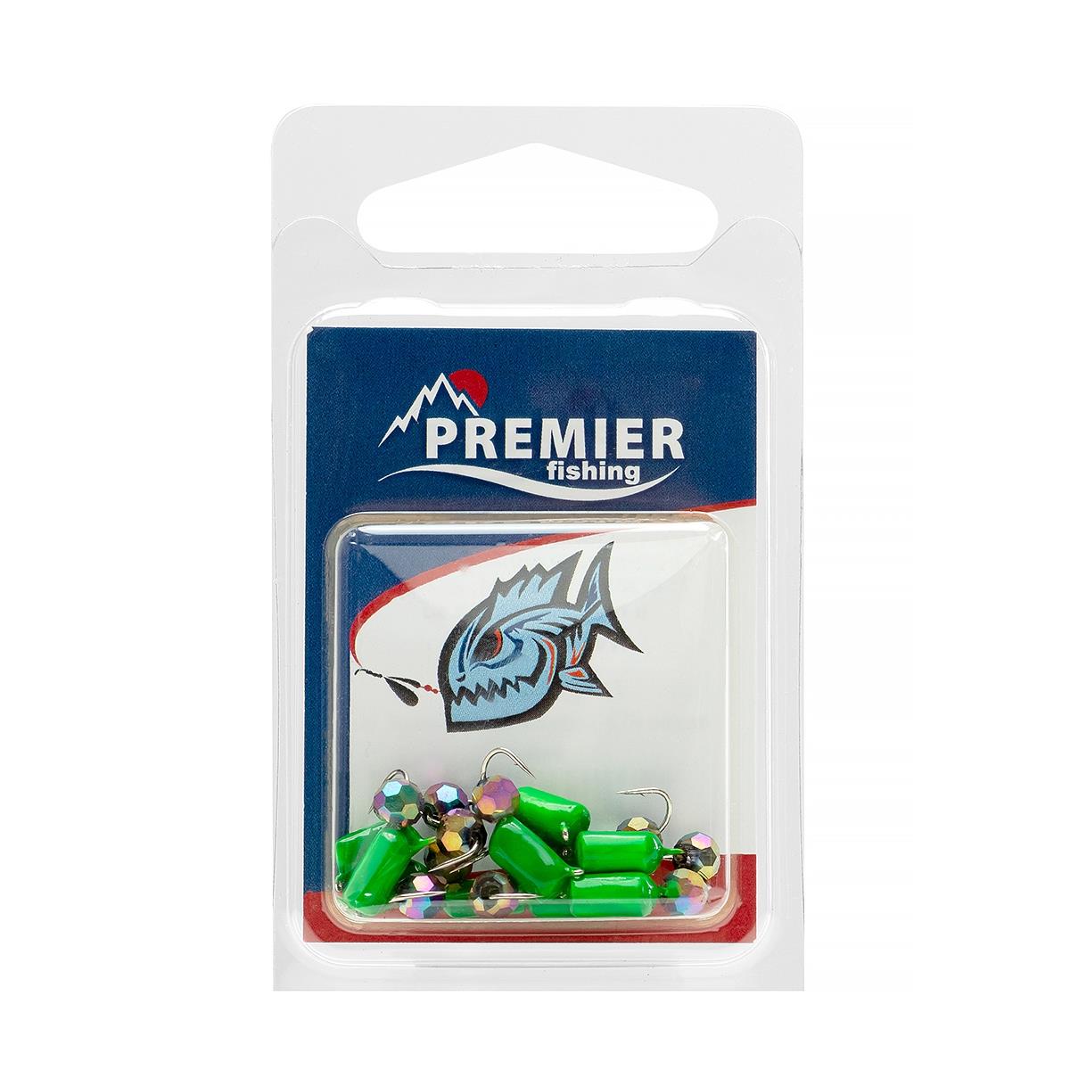 Мормышка вольф. Гвоздешарик 0,65г зеленый гвоздик d2 многогран. хамел (10шт/уп) Premier Fishing