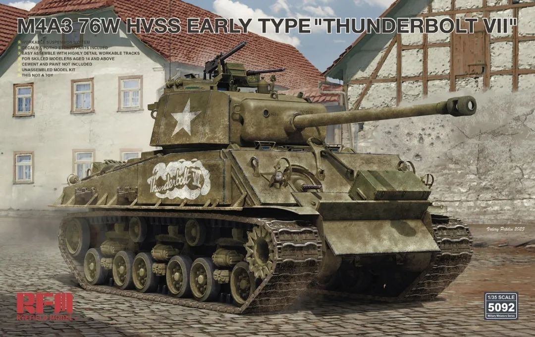 RM-5092 Танк M4A3 76W HVSS EARLY TYPE 'THUNDERBOLT VII' Rye Field Model (RFM)