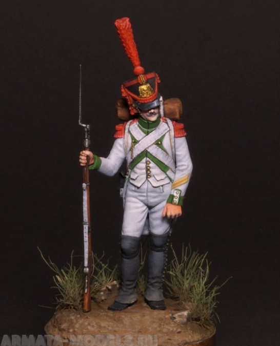 CHM-54178. Капрал Испанского полка линейной пехоты Жозеф Наполеон, 1809-12 гг. 54 мм. Материал - смола. Chronos Miniatures