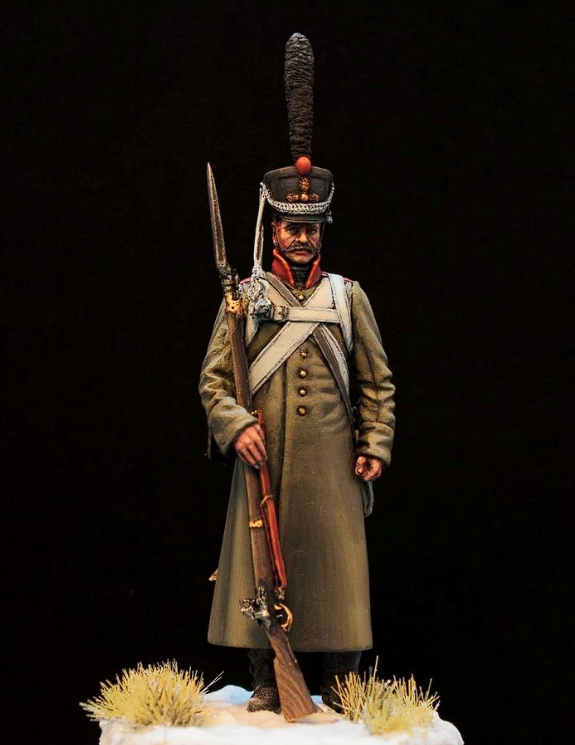 CHM-54155. Русский гренадер в шинели, 1812-14 гг. 54 мм.  Материал - смола. Chronos Miniatures CHM-54155. Русский гренадер в шинели, 1812-14 гг. 54 мм.  Материал - смола. Chronos Miniatures