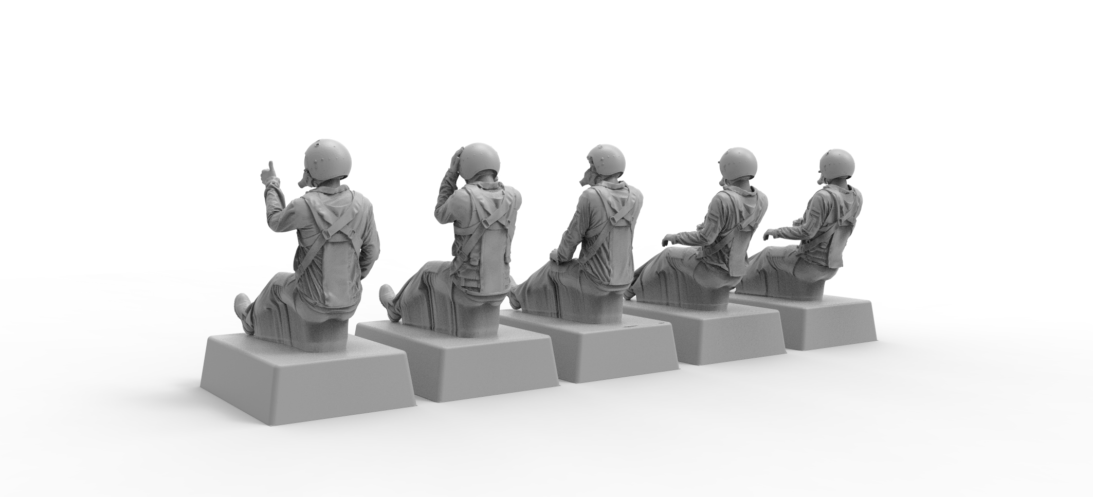 48114-1TMP ПИЛОТЫ ВКС РФ. ПОЛЕТНАЯ ПОЗА. (5шт) НАБОР №4